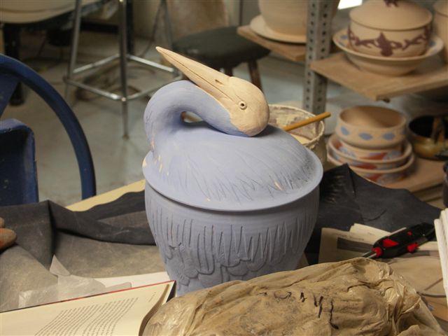 Heron Jar, work in process